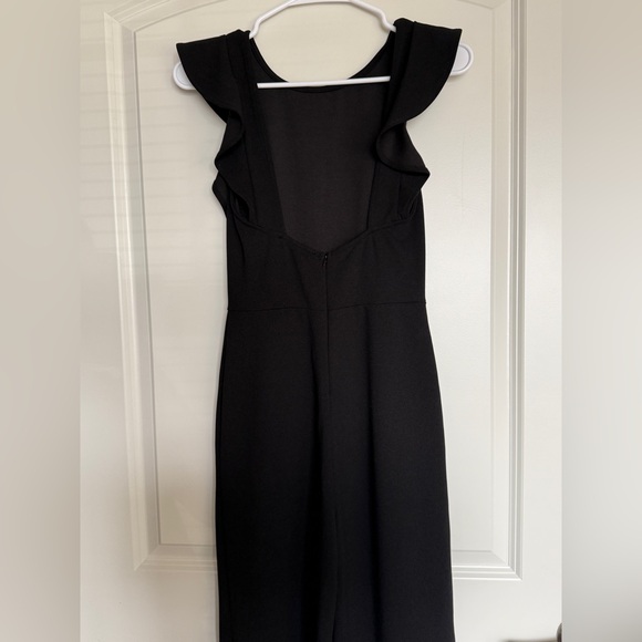 Lulus Feel Your Love Black Ruffled Wide-Leg Jumpsuit - Picture 3 of 3